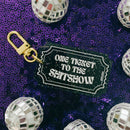 One Ticket to the Shitshow Black Glitter Acrylic Keychain | Ticket-shaped Keyholder