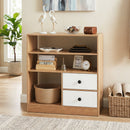 Storage Cabinet with 3 Shelves and 2 Fabric Drawers
