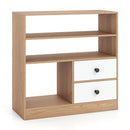 Storage Cabinet with 3 Shelves and 2 Fabric Drawers