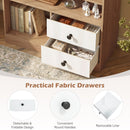 Storage Cabinet with 3 Shelves and 2 Fabric Drawers