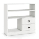 Console Table with 3 Open Shelves and 2 Fabric Drawers