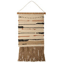 Ophelia Boho Woven Wall Hanging | Cotton Fringe Tapestry with Wooden Rod