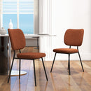 Set of 2 Modern Armless Dining Chairs with Linen Fabric