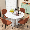 Set of 2 Modern Armless Dining Chairs with Linen Fabric