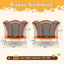 8 Feet Outdoor Unique Flower Shape Trampoline with Enclosure Net