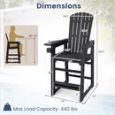 Outdoor Bar Stool 29" Height with Backrest and Armrests