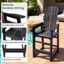 Outdoor Bar Stool 29" Height with Backrest and Armrests