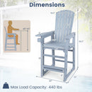 Outdoor Bar Stool 29" Height with Backrest and Armrests