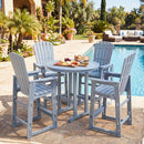 Outdoor Bar Stool 29" Height with Backrest and Armrests