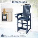 Outdoor Bar Stool 29" Height with Backrest and Armrests