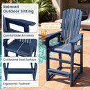 Outdoor Bar Stool 29" Height with Backrest and Armrests