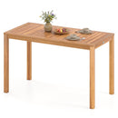 Outdoor Acacia Wood Dining Table with Slatted Tabletop for 4-6