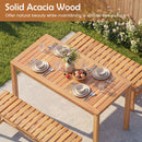 Outdoor Acacia Wood Dining Table with Slatted Tabletop for 4-6