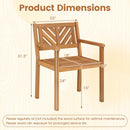 Outdoor Acacia Wood Patio Dining Chairs Garden Seating Chairs with 400 lbs Capacity