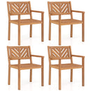Outdoor Acacia Wood Patio Dining Chairs Garden Seating Chairs with 400 lbs Capacity