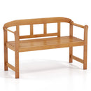 2-Seater Acacia Wood Garden Bench with Backrest & Armrests