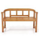 2-Seater Acacia Wood Garden Bench with Backrest & Armrests