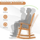 Acacia Wood Rocking Chair with High Back for Patio
