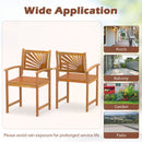 Acacia Wood Patio Dining Chairs - Set of 2