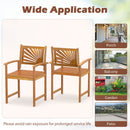 Acacia Wood Patio Dining Chairs - Set of 2