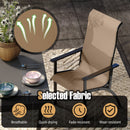 Outdoor Adirondack Chair with High Back and Metal Frame for Porch Garden-Coffee