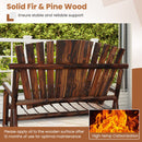 Outdoor Adirondack Rocking Chair for Adults with High Back and Slatted Seat-Brown