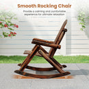 Wood Single Porch Rocker Lounge Patio Rocking Chair