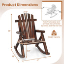 Wood Single Porch Rocker Lounge Patio Rocking Chair