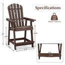 HDPE Patio Chair with Armrest and Footrest for Indoor Outdoor