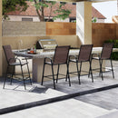 Outdoor Bar Stools Set of 2 29 Inch Fabric Bar Height Stools with Armrests