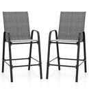 Outdoor Bar Stools Set of 2 29 Inch Fabric Bar Height Stools with Armrests