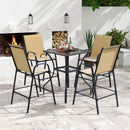 Outdoor Bar Stools Set of 2 29 Inch Fabric Bar Height Stools with Armrests