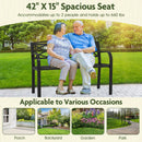 Garden Bench with Curved Armrests and Backrest-Black