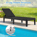 Outdoor Chaise Lounger Chair with Waterproof Rattan Textured PP Surface Set of 2