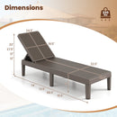 Outdoor Chaise Lounger Chair with Waterproof Rattan Textured PP Surface Set of 2
