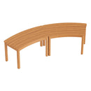 Outdoor Curved Acacia Wood Bench Set of 2/3/4 for Front Porch