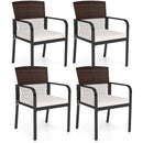 Patio Dining Chairs Set of 4 with Padded Cushions