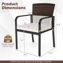 Patio Dining Chairs Set of 4 with Padded Cushions
