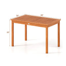 Outdoor Dining Table for 4-6 People 48 Inches Wood Rectangular Patio Table