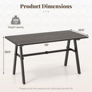 Outdoor Dining Tale for 6 with 1.93 Inch Umbrella Hole for Garden-Dark Brown