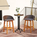 Outdoor Faux Rattan Bar Chairs Set of 2 with Ergonomic Backrests and Footrests