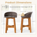 Outdoor Faux Rattan Bar Chairs Set of 2 with Ergonomic Backrests and Footrests