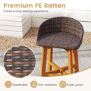 Outdoor Faux Rattan Bar Chairs Set of 2 with Ergonomic Backrests and Footrests