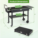 Foldable Grill Cart with 31" Tabletop & Storage Shelf