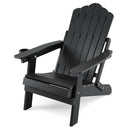 Folding Adirondack Chair with Adjustable Backrest & Cup Holder