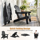 Folding Adirondack Chair with Adjustable Backrest & Cup Holder