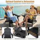 Folding Adirondack Chair with Adjustable Backrest & Cup Holder