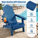 Folding Adirondack Chair with Adjustable Backrest & Cup Holder