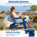Folding Adirondack Chair with Adjustable Backrest & Cup Holder