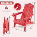 Folding Adirondack Chair with Adjustable Backrest & Cup Holder